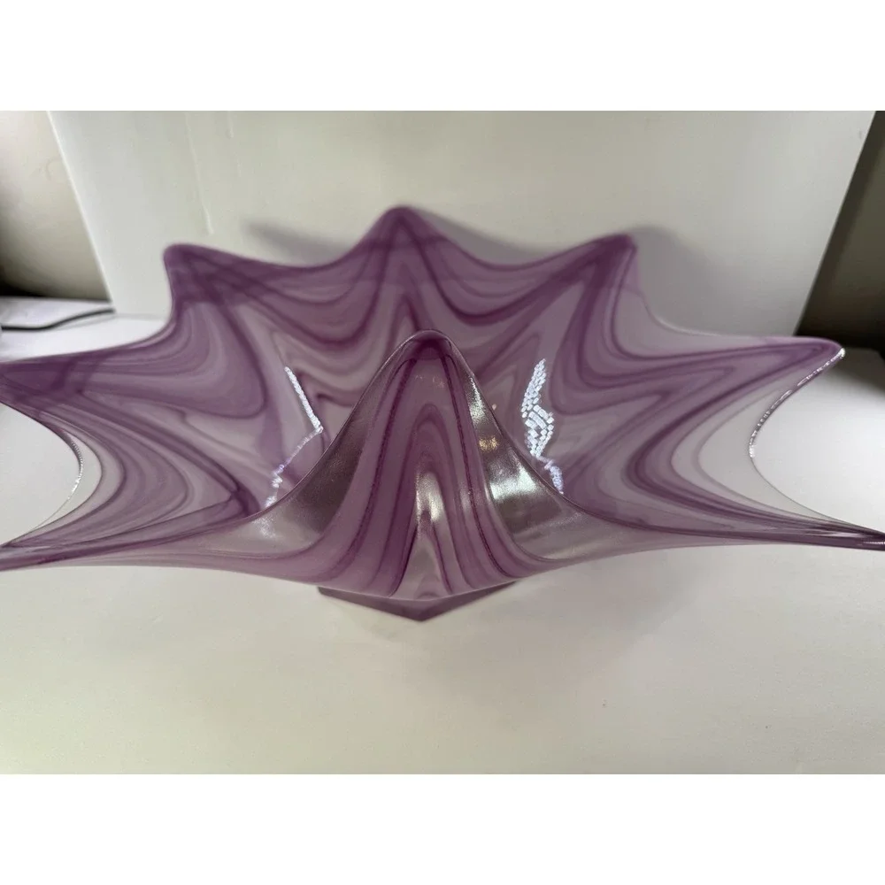 Vintage Murano Purple Art Glass Starfish Bowl Lavorazione Arte Italy Mid-Century